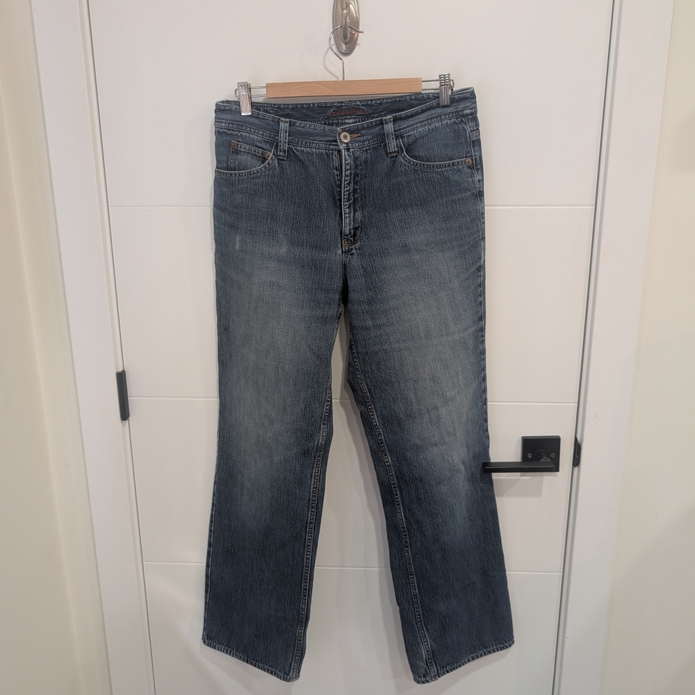 Eddie Bauer Flannel-Lined Jeans Natural Fit Blue Size 10